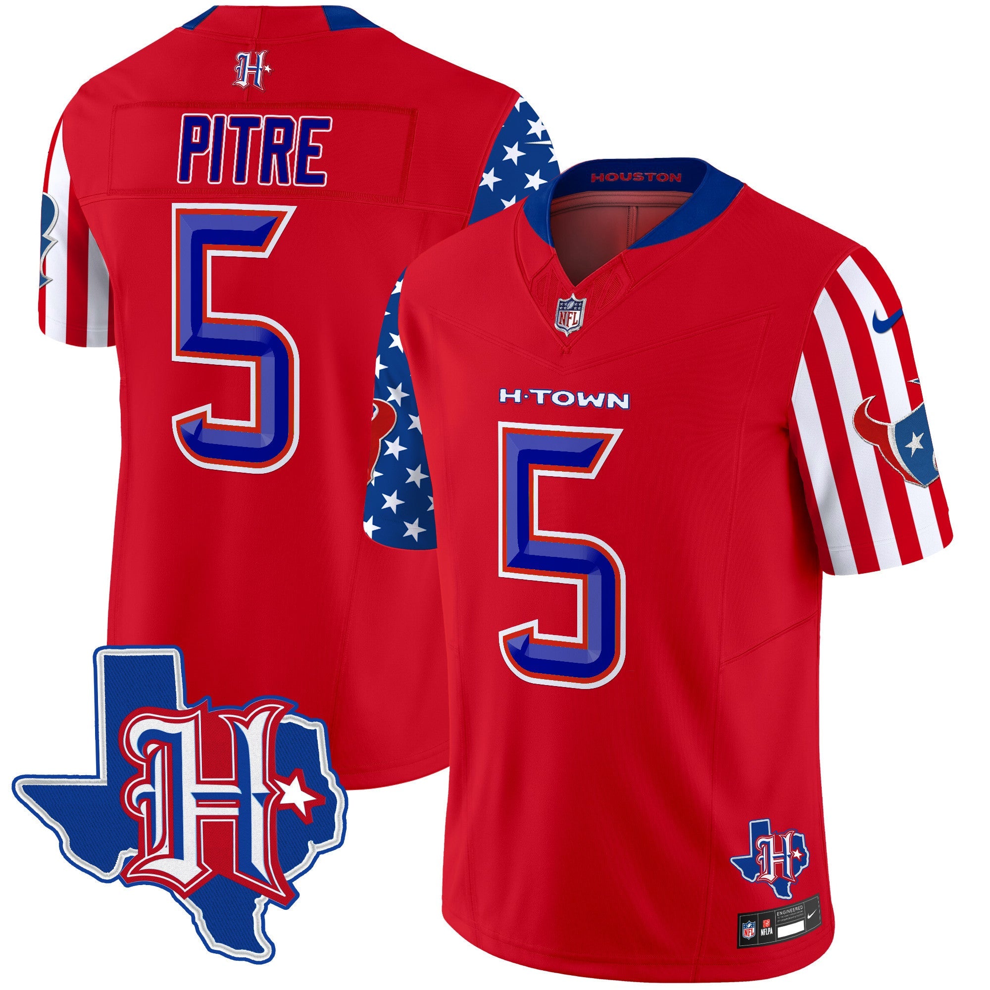 Houston Texans American Style Vapor Limited Jersey – All Stitched – Red – Jalen Pitre Jersey