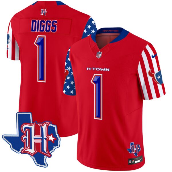 Houston Texans American Style Vapor Limited Jersey – All Stitched – Red – Stefon Diggs Jersey