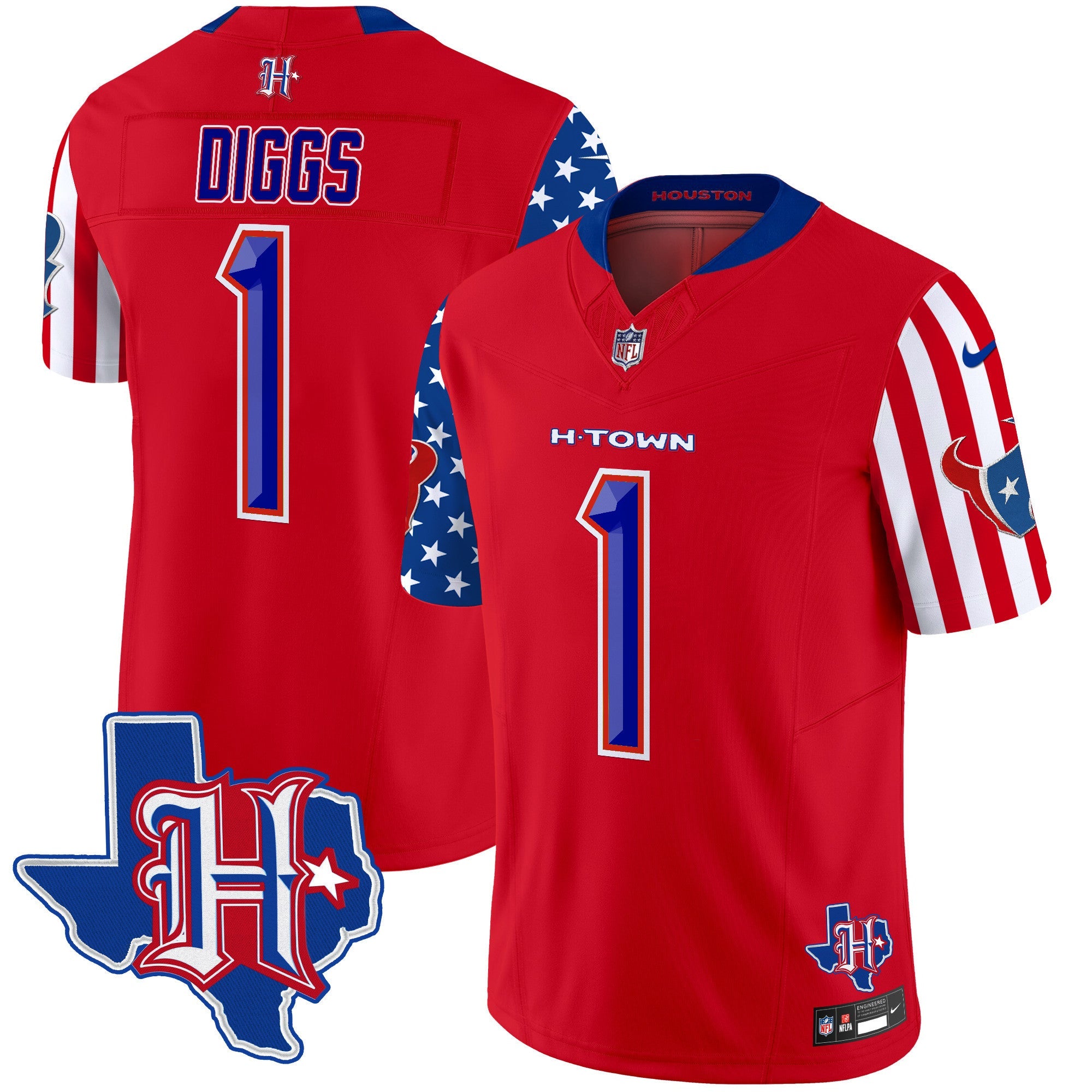 Houston Texans American Style Vapor Limited Jersey – All Stitched – Red – Stefon Diggs Jersey