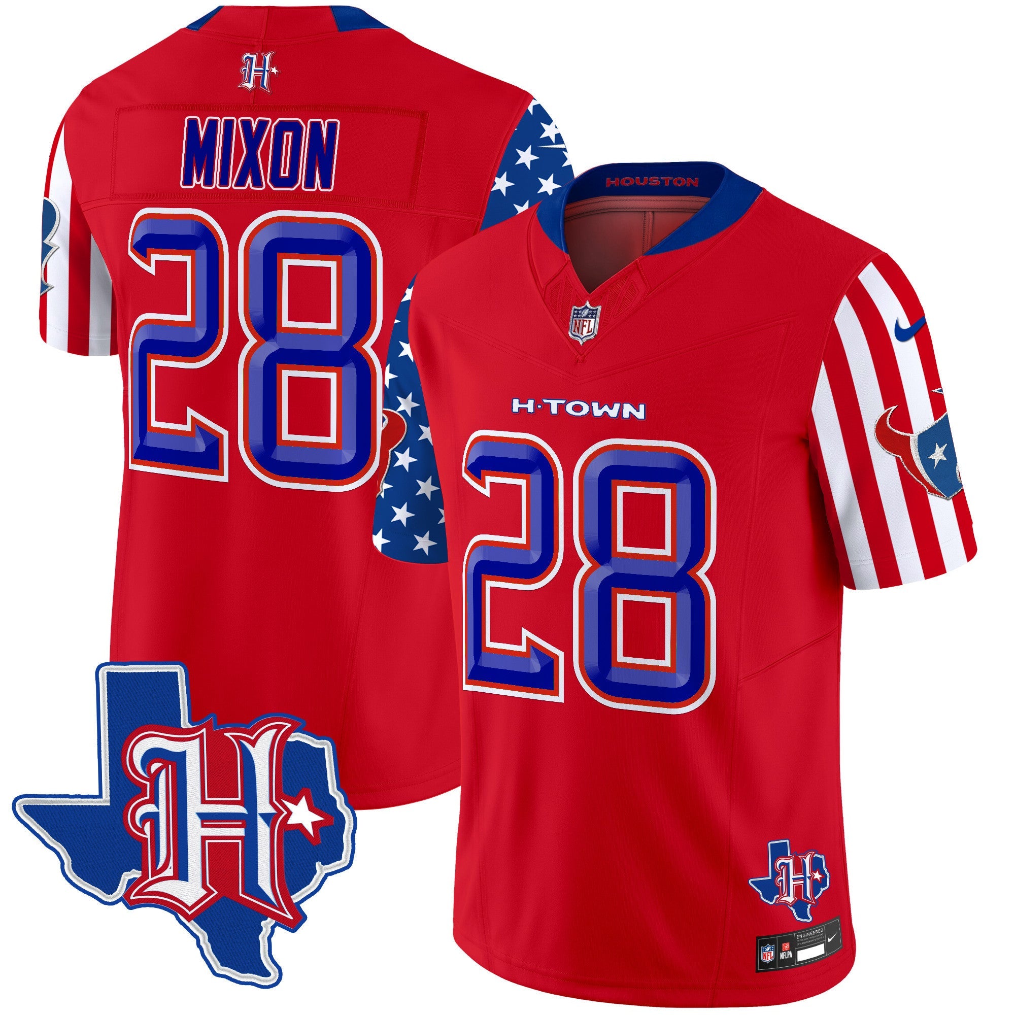 Houston Texans American Style Vapor Limited Jersey – All Stitched – Red – Joe Mixon Jersey