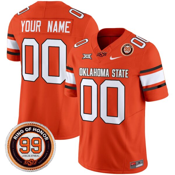 Oklahoma State Cowboys Leslie O’neal Patch Vapor Limited Custom Jersey – All Stitched – Orange Jersey