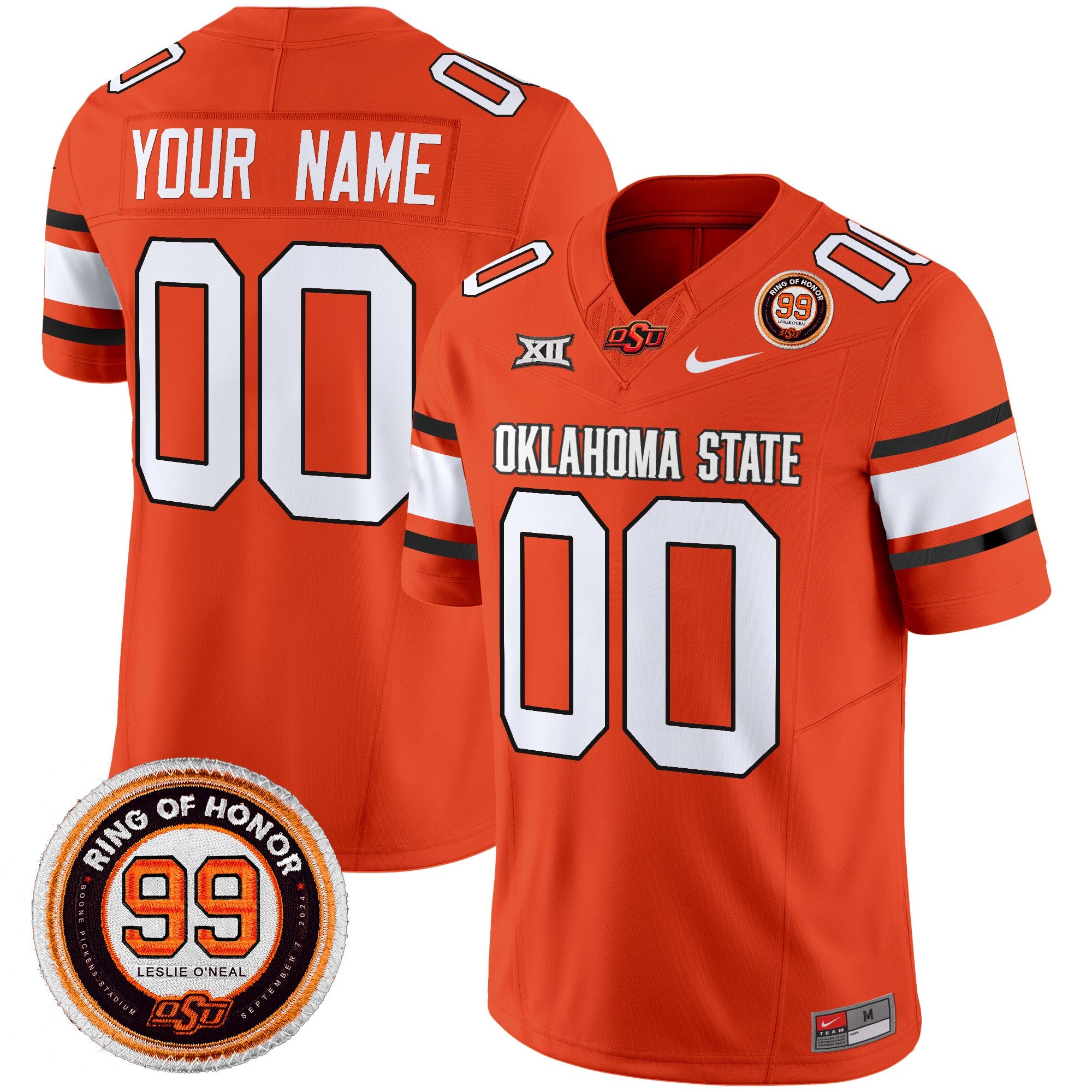 Oklahoma State Cowboys Leslie O’neal Patch Vapor Limited Custom Jersey – All Stitched – Orange Jersey