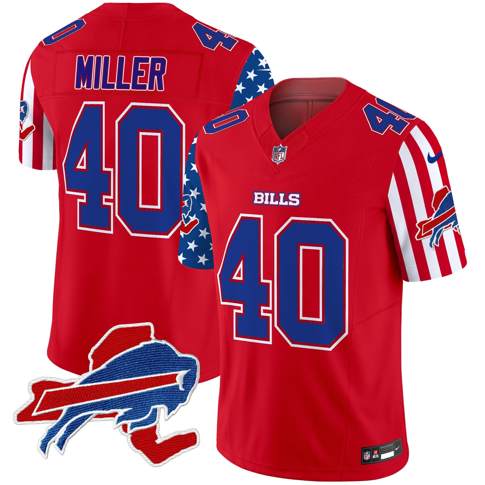 Bills American Style Vapor Limited Jersey – All Stitched – Red – Von Miller Jersey