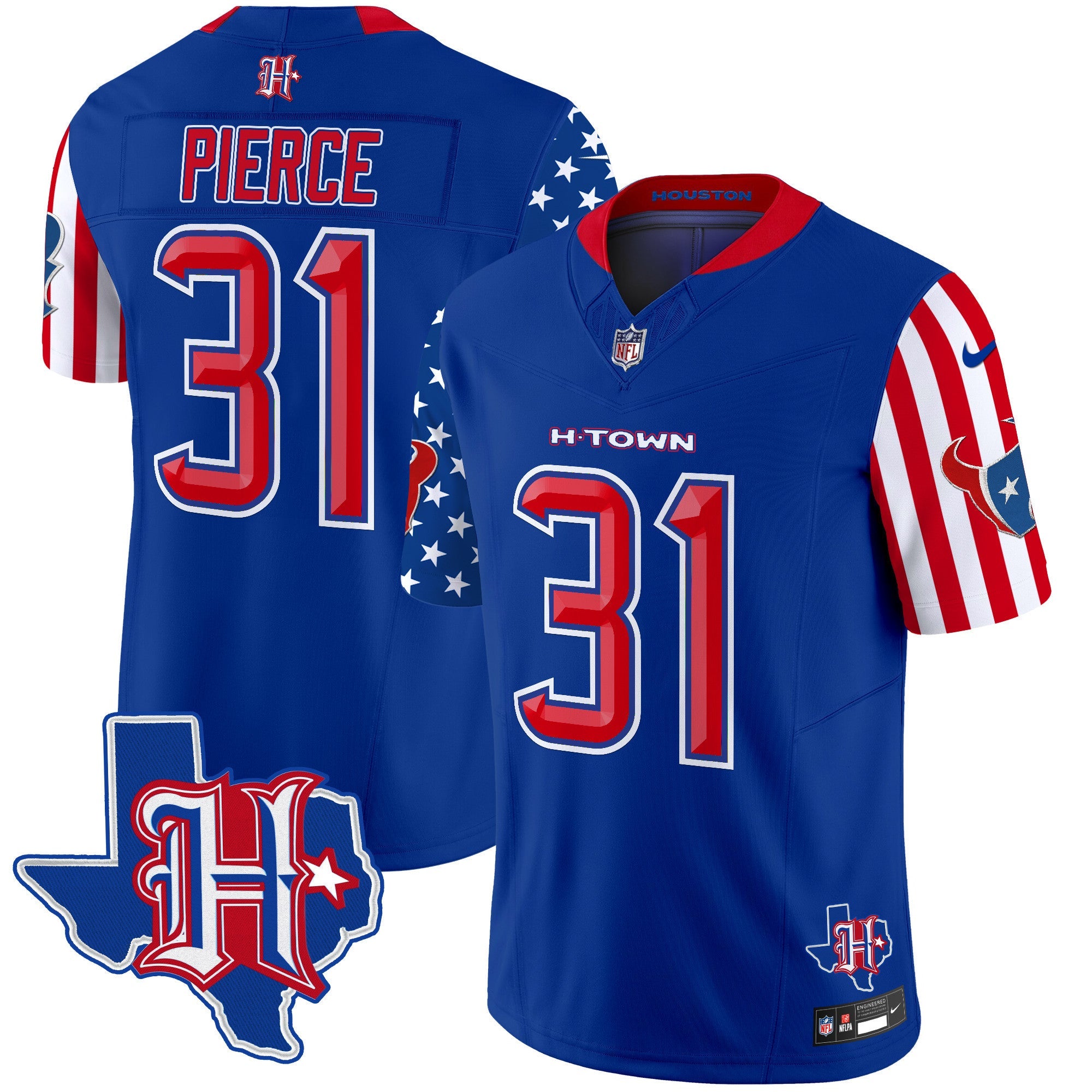 Houston Texans American Style Vapor Limited Jersey – All Stitched – Royal – Dameon Pierce Jersey