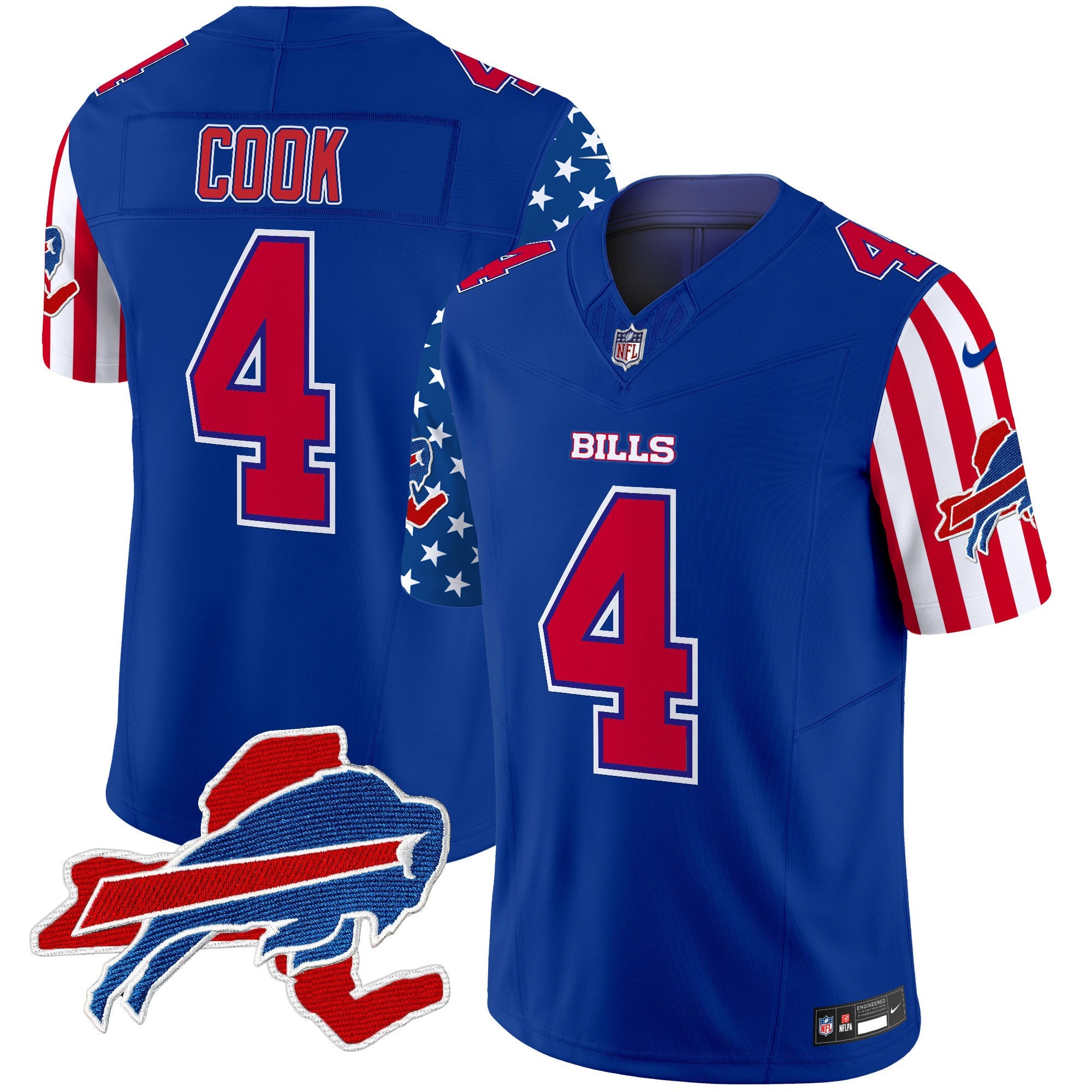 Bills American Style Vapor Limited Jersey – All Stitched – Royal – James Cook Jersey