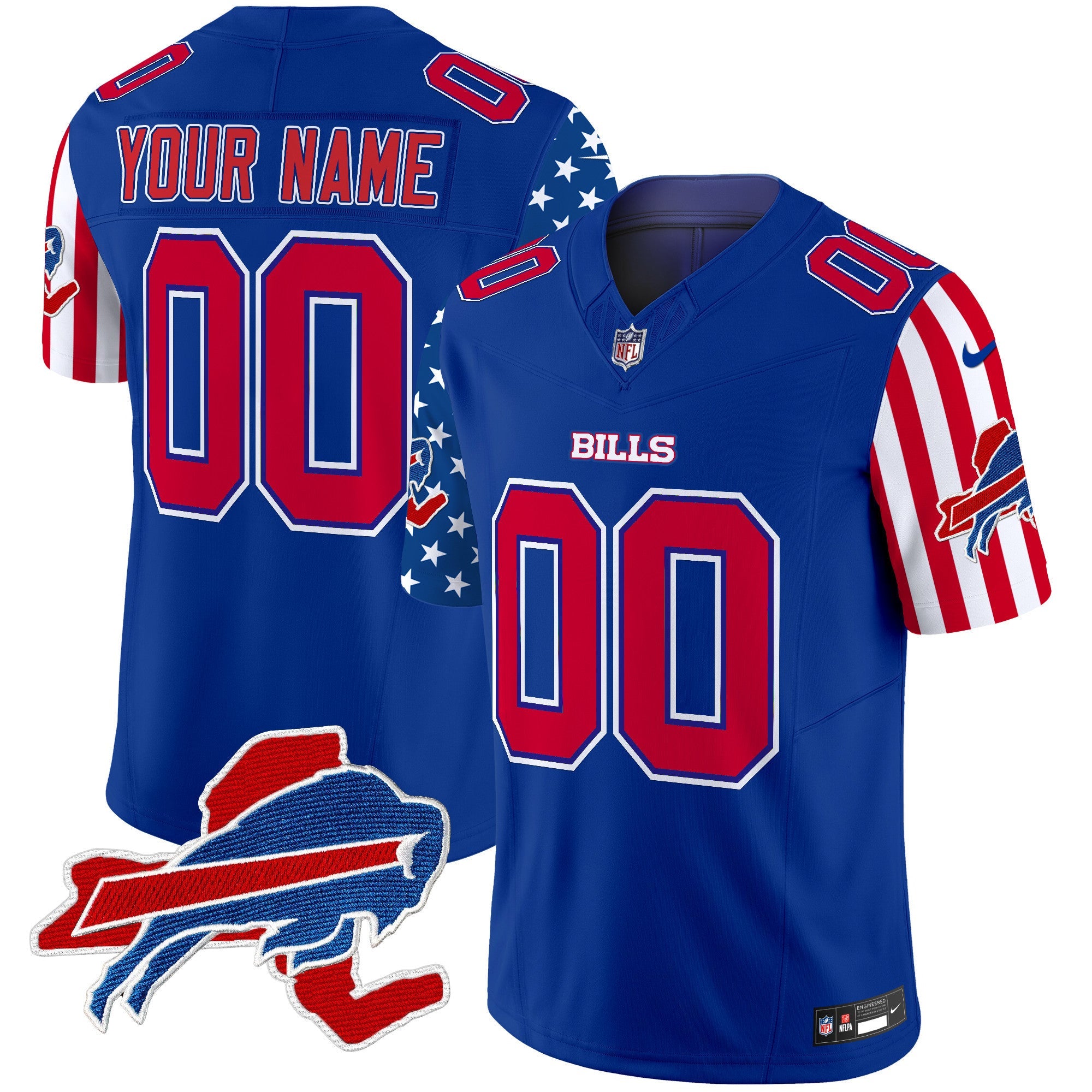 Bills American Style Vapor Limited Custom Jersey – All Stitched – Royal Jersey