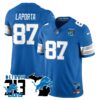 Lions 313 King Of The North Jersey – All Stitched – Sam Laporta – 87 – Blue Jersey