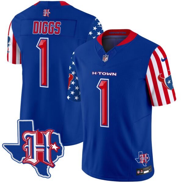 Houston Texans American Style Vapor Limited Jersey – All Stitched – Royal – Stefon Diggs Jersey