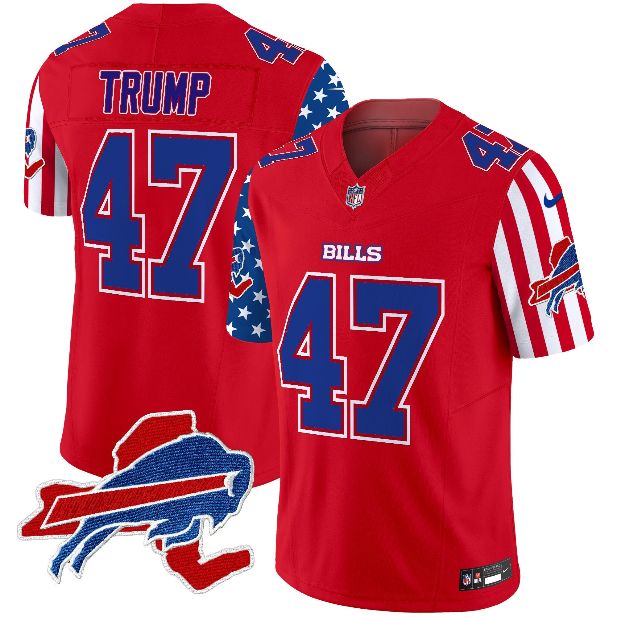 Bills American Style Vapor Limited Jersey – All Stitched – Red – Donald Trump Jersey