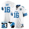 Lions 313 King Of The North Jersey – All Stitched – Jared Goff – 16 – White Jersey