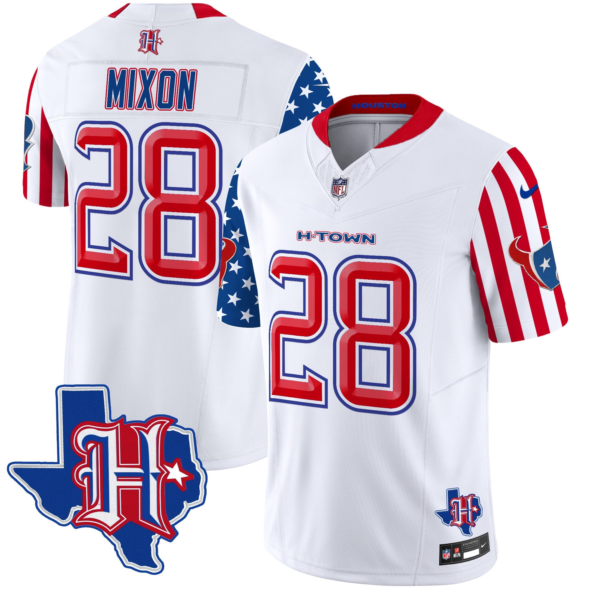 Houston Texans American Style Vapor Limited Jersey – All Stitched – White – Joe Mixon Jersey