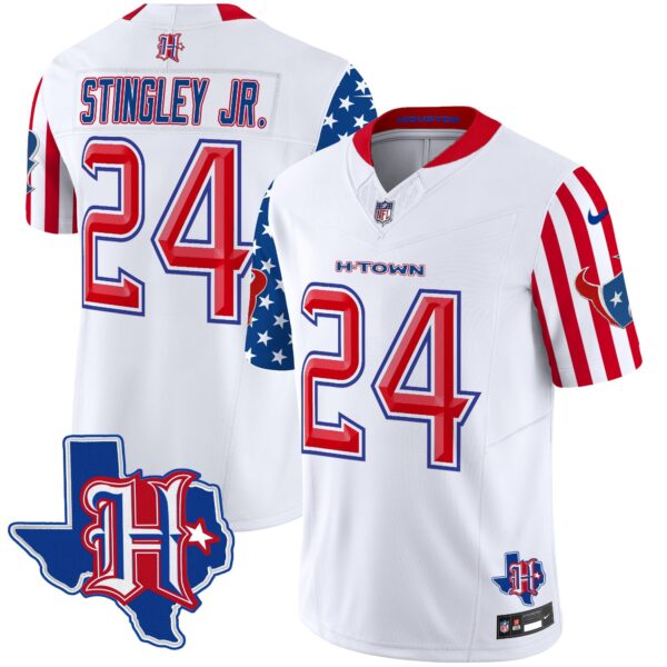 Houston Texans American Style Vapor Limited Jersey – All Stitched – White – Derek Stingley Jr. Jersey