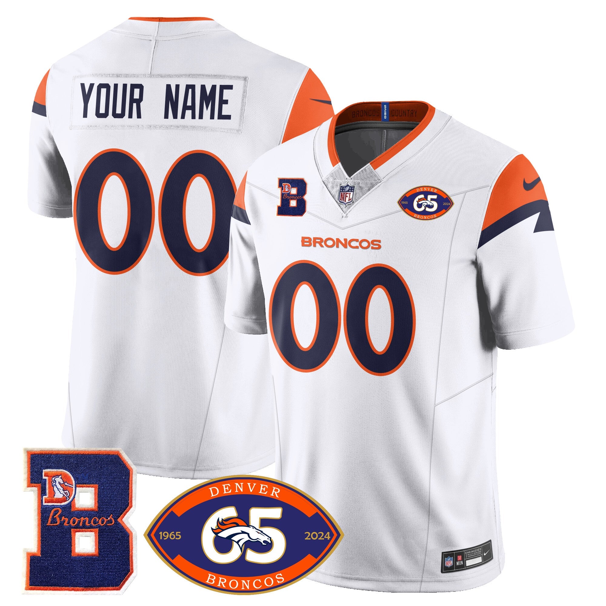 Custom Broncos 1959-2024 Jersey – The Broncos Jersey – All Stitched – White Jersey