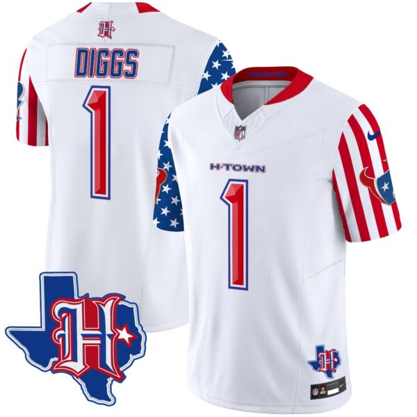 Houston Texans American Style Vapor Limited Jersey – All Stitched – White – Stefon Diggs Jersey