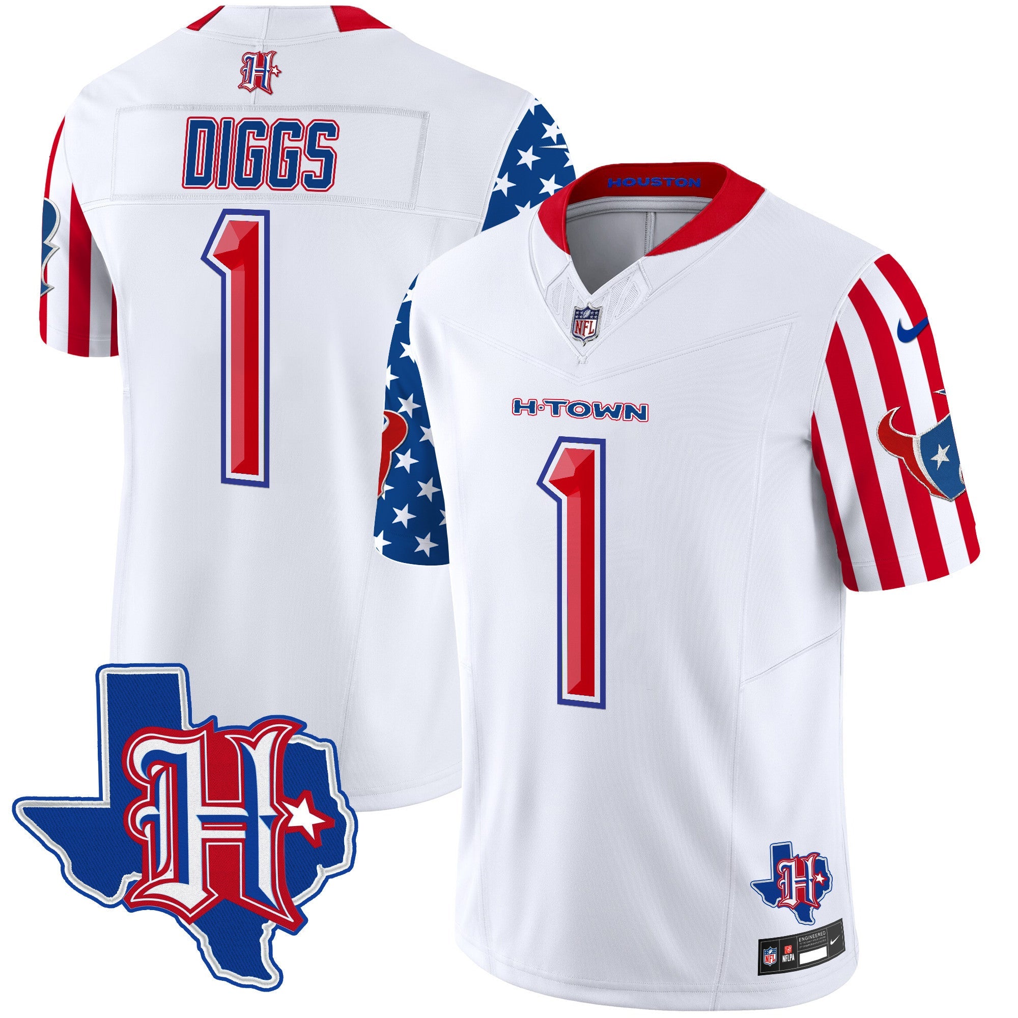 Houston Texans American Style Vapor Limited Jersey – All Stitched – White – Stefon Diggs Jersey