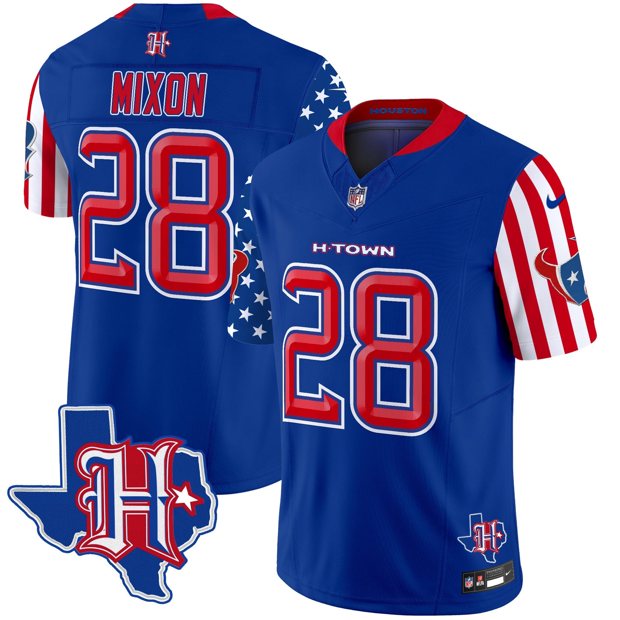 Houston Texans American Style Vapor Limited Jersey – All Stitched – Royal – Joe Mixon Jersey