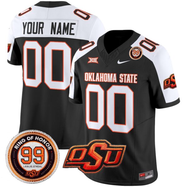 Oklahoma State Cowboys Leslie O’neal Patch Vapor Limited Custom Jersey – All Stitched – Black Alternate Jersey