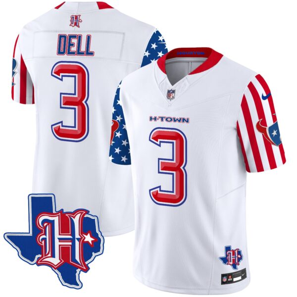 Houston Texans American Style Vapor Limited Jersey – All Stitched – White – Tank Dell Jersey