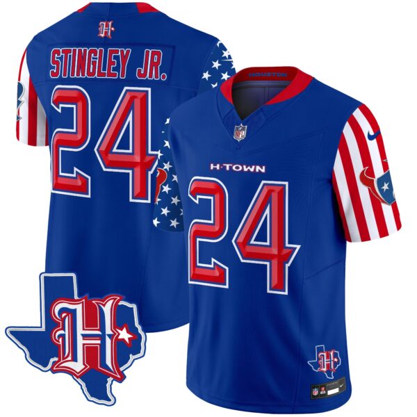 Houston Texans American Style Vapor Limited Jersey – All Stitched – Royal – Derek Stingley Jr. Jersey