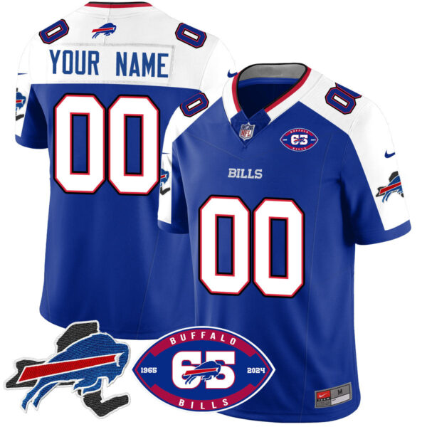 Custom Bills 1959 – 2024 – The Bills Jersey – All Stitched – Royal Alternate Jersey