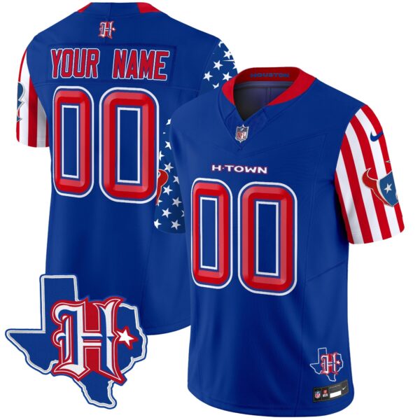 Houston Texans American Style Vapor Limited Custom Jersey – All Stitched – Royal Jersey