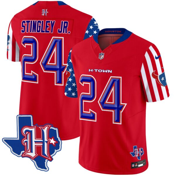Houston Texans American Style Vapor Limited Jersey – All Stitched – Red – Derek Stingley Jr. Jersey