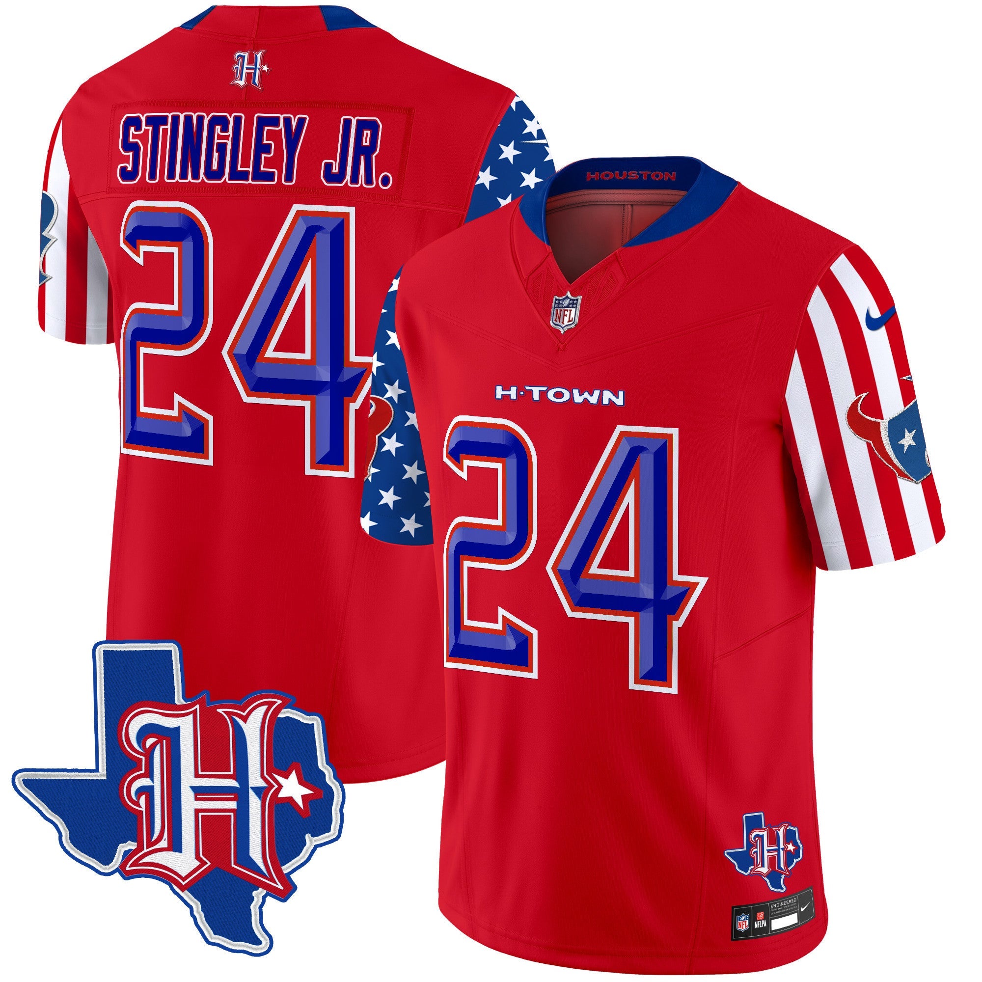 Houston Texans American Style Vapor Limited Jersey – All Stitched – Red – Derek Stingley Jr. Jersey