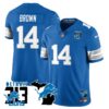 Lions 313 King Of The North Jersey – All Stitched – St. Brown – 14 – Blue Jersey