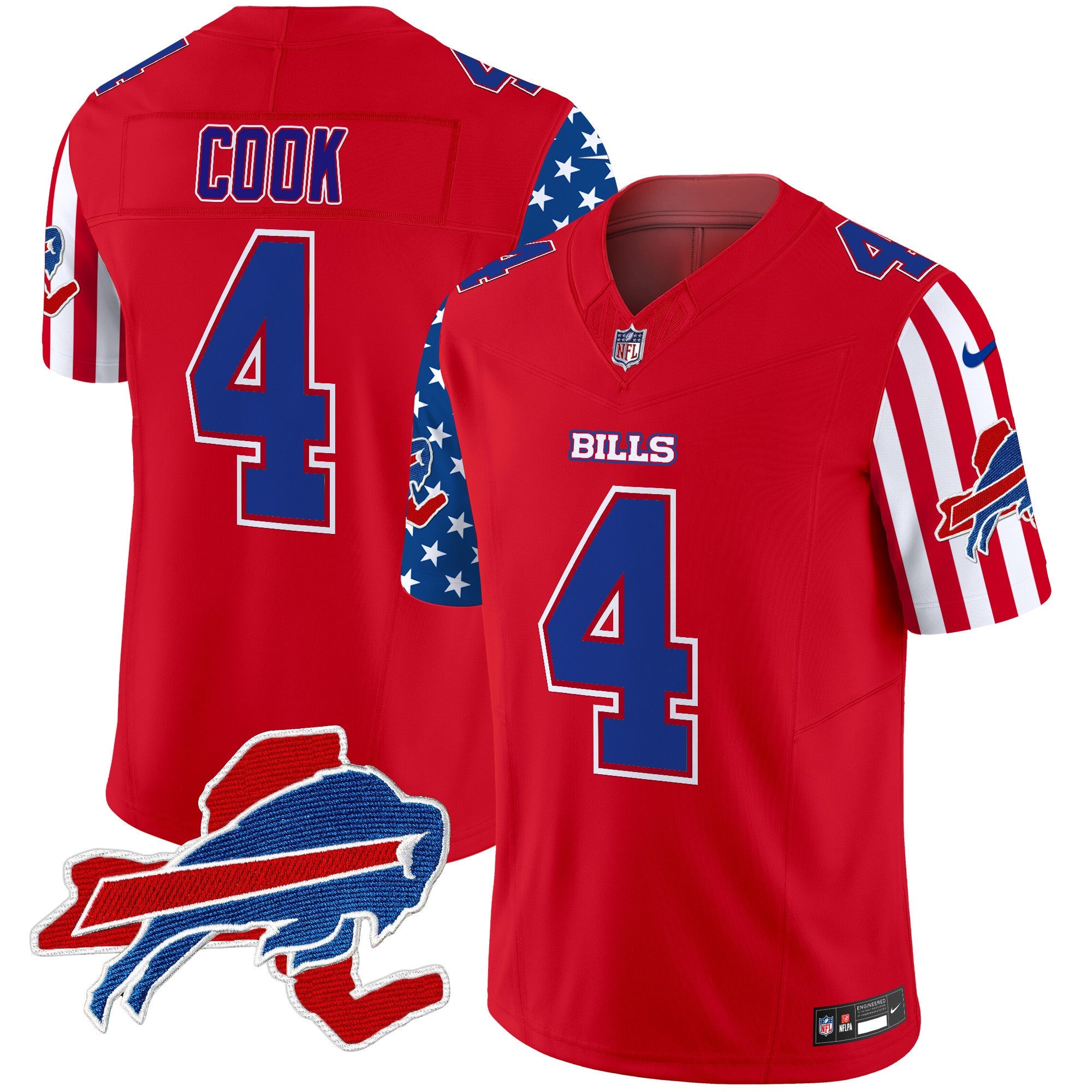 Bills American Style Vapor Limited Jersey – All Stitched – Red – James Cook Jersey