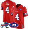 Bills 1959 – 2024 – The Bills Jersey – All Stitched – James Cook – 4 – Red Jersey