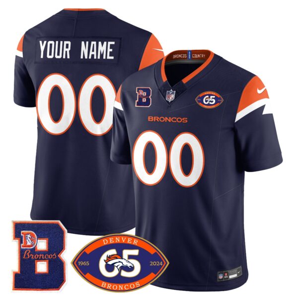 Custom Broncos 1959-2024 Jersey – The Broncos Jersey – All Stitched – Black Alternate Jersey