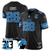 Lions 313 King Of The North Jersey – All Stitched – Jahmyr Gibbs – 26 – Black Jersey