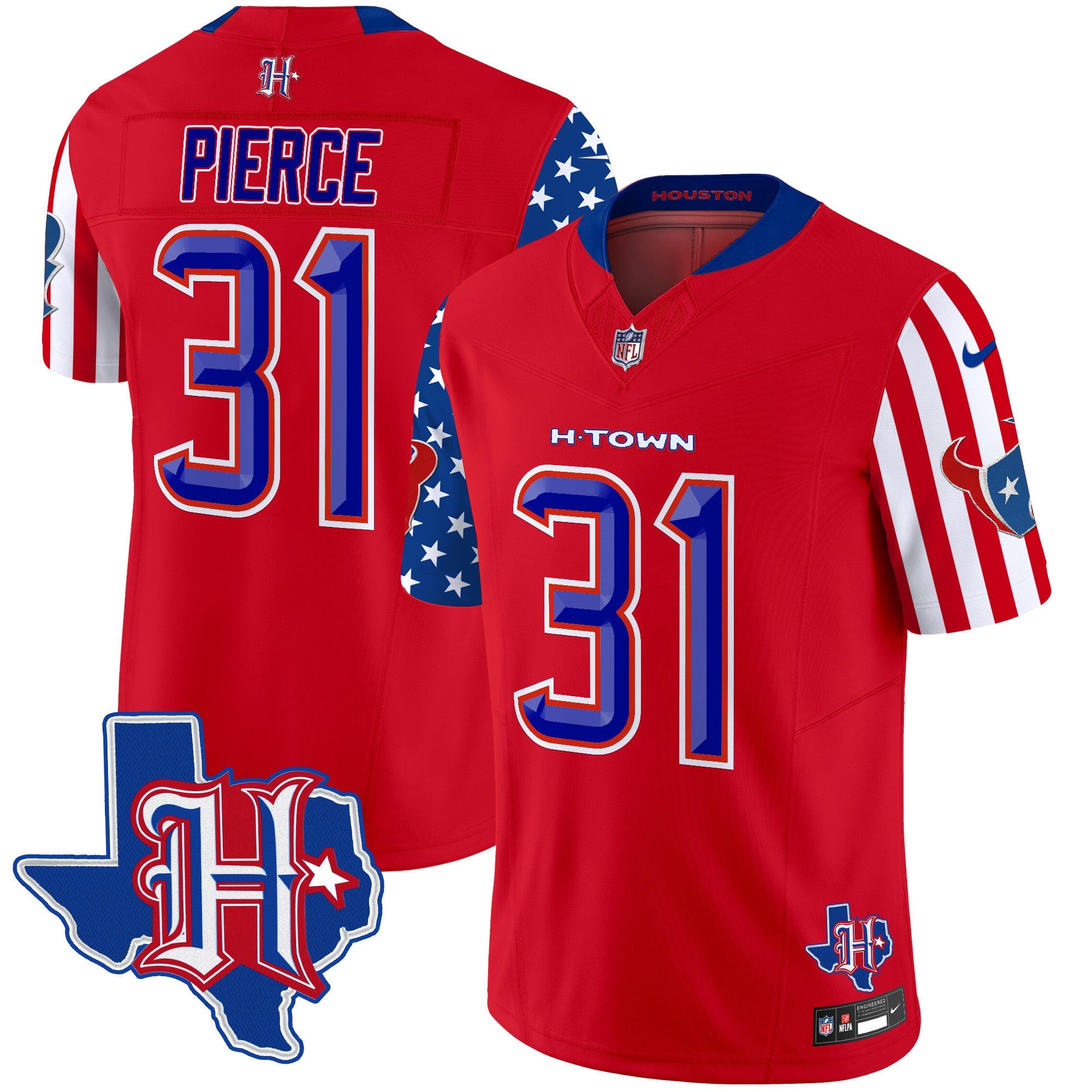 Houston Texans American Style Vapor Limited Jersey – All Stitched – Red – Dameon Pierce Jersey