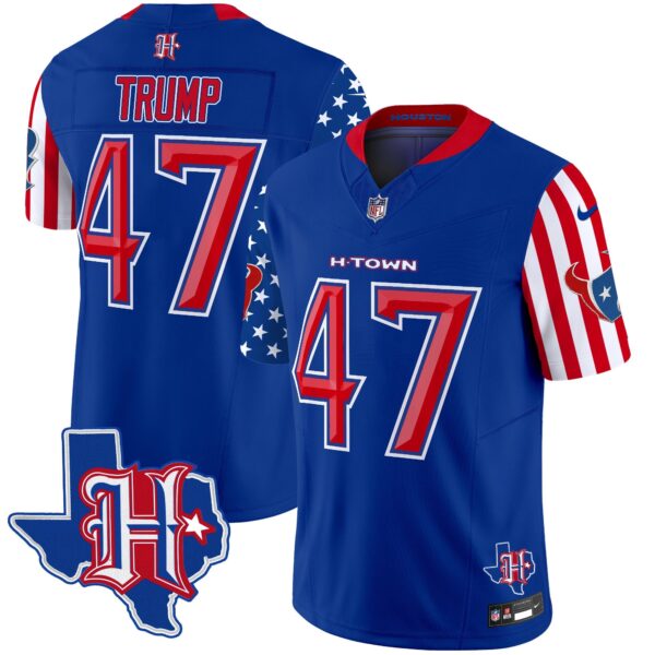 Houston Texans American Style Vapor Limited Jersey – All Stitched – Royal – Donald Trump Jersey