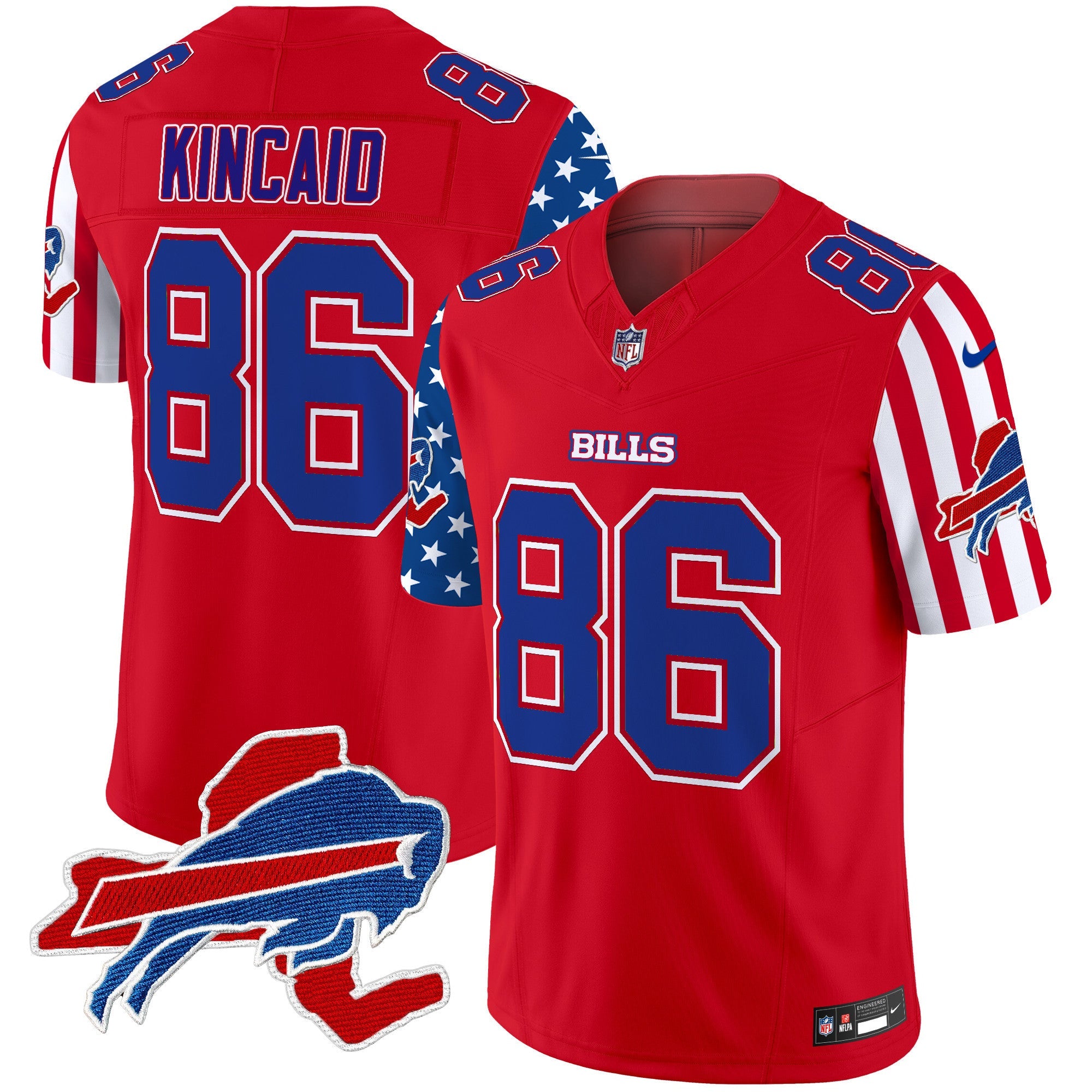 Bills American Style Vapor Limited Jersey – All Stitched – Red – Dalton Kincaid Jersey