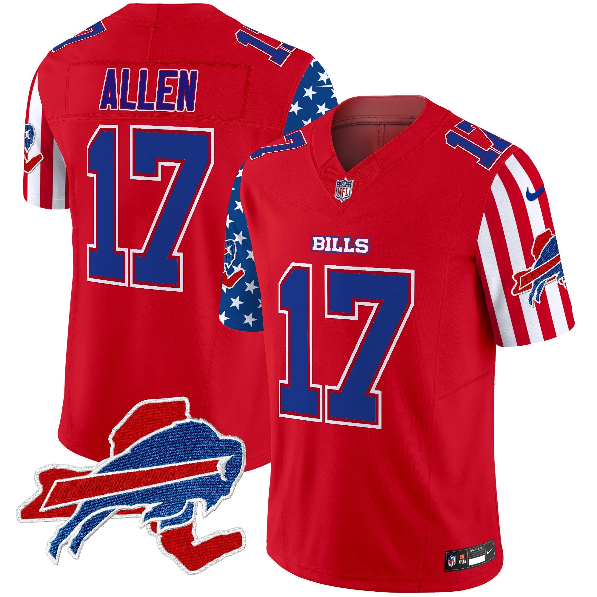 Bills American Style Vapor Limited Jersey – All Stitched – Red – Josh Allen Jersey