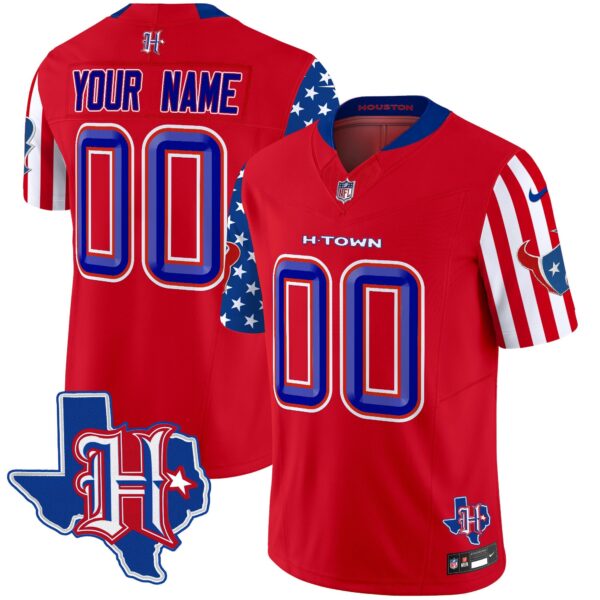 Houston Texans American Style Vapor Limited Custom Jersey – All Stitched – Red Jersey