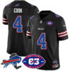 Bills 1959 – 2024 – The Bills Jersey – All Stitched – James Cook – 4 – Black Jersey