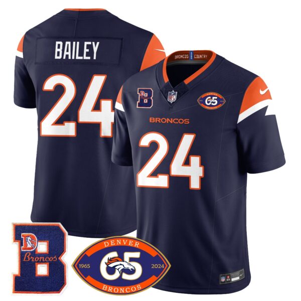 Broncos 1959-2024 Jersey – The Broncos Jersey – All Stitched – Champ Bailey – 24 – Navy Jersey