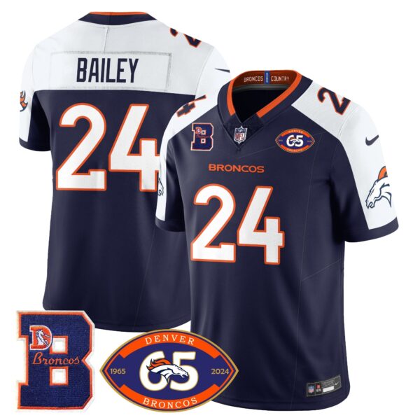 Broncos 1959-2024 Jersey – The Broncos Jersey – All Stitched – Champ Bailey – 24 – Navy Alternate Jersey