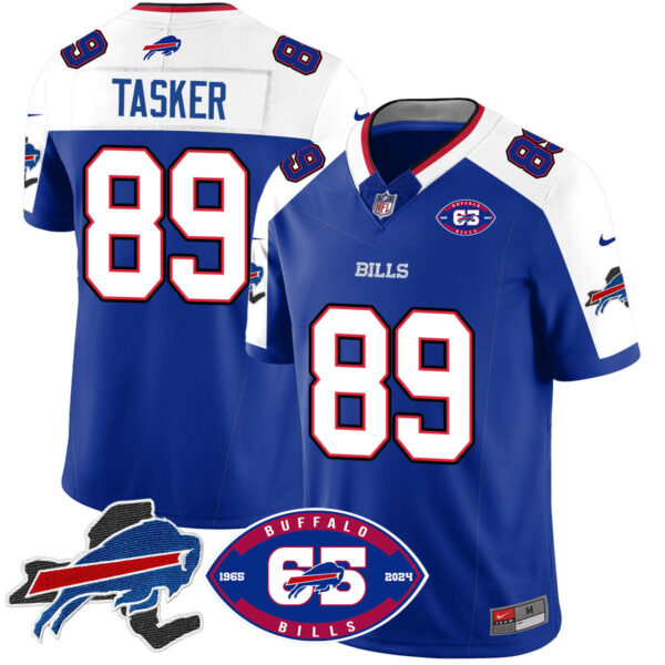 Bills 1959 – 2024 – The Bills Jersey – All Stitched – Steven Tasker – 89 – Royal Alternate Jersey