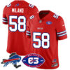 Bills 1959 – 2024 – The Bills Jersey – All Stitched – Matt Milano – 58 – Red Jersey