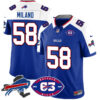 Bills 1959 – 2024 – The Bills Jersey – All Stitched – Matt Milano – 58 – Royal Alternate Jersey
