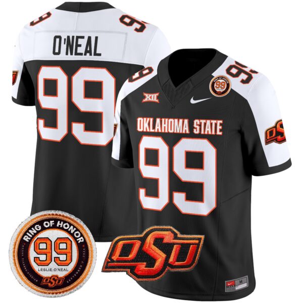 Oklahoma State Cowboys Leslie O’neal Patch Vapor Limited Jersey – All Stitched – Black Alternate – Leslie O’neal Jersey