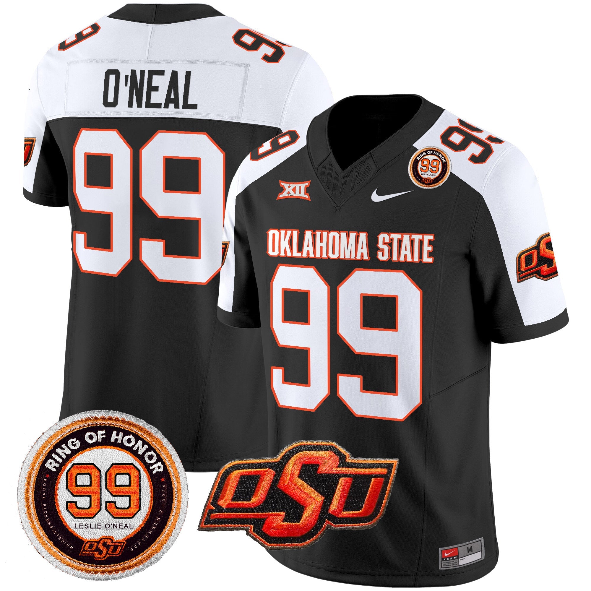 Oklahoma State Cowboys Leslie O’neal Patch Vapor Limited Jersey – All Stitched – Black Alternate – Leslie O’neal Jersey