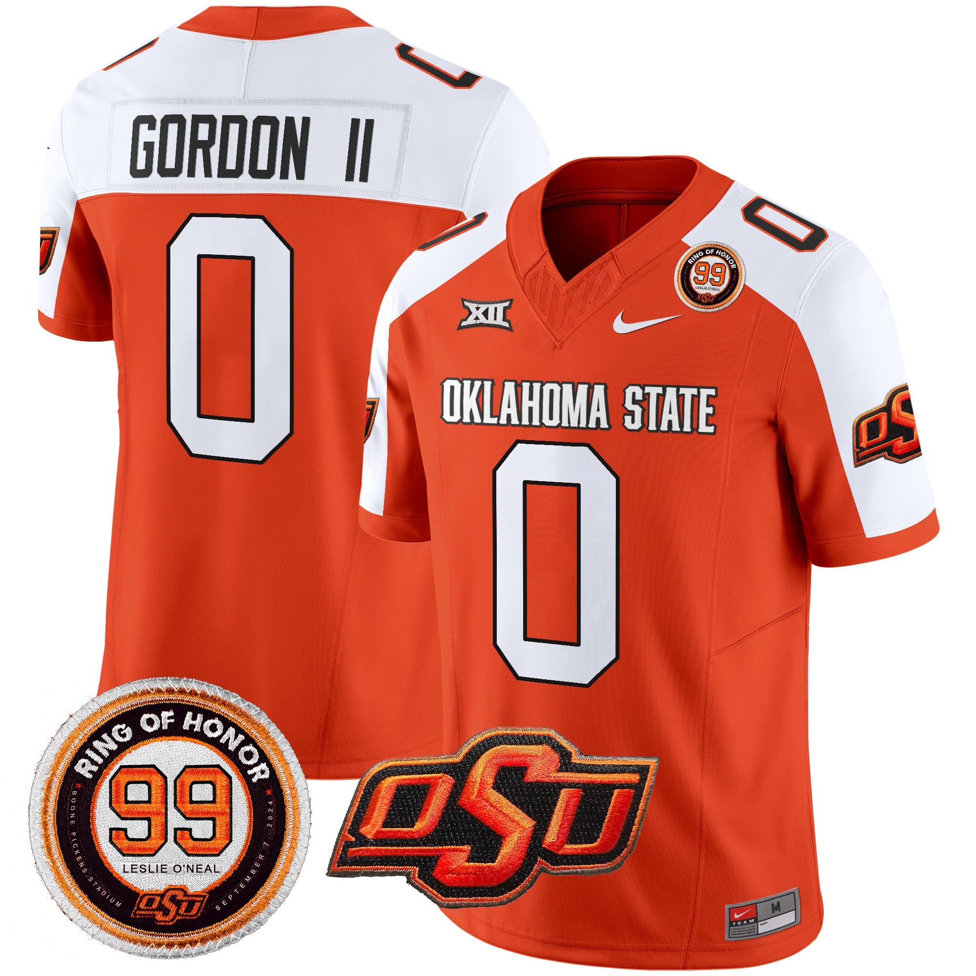 Oklahoma State Cowboys Leslie O’neal Patch Vapor Limited Jersey – All Stitched – Orange Alternate – Ollie Gordon II Jersey