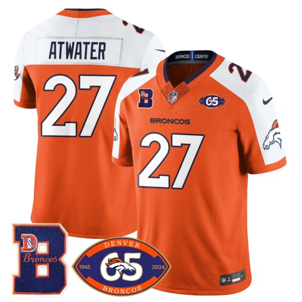 Broncos 1959-2024 Jersey – The Broncos Jersey – All Stitched – Steve Atwater – 27 – Orange Alternate Jersey