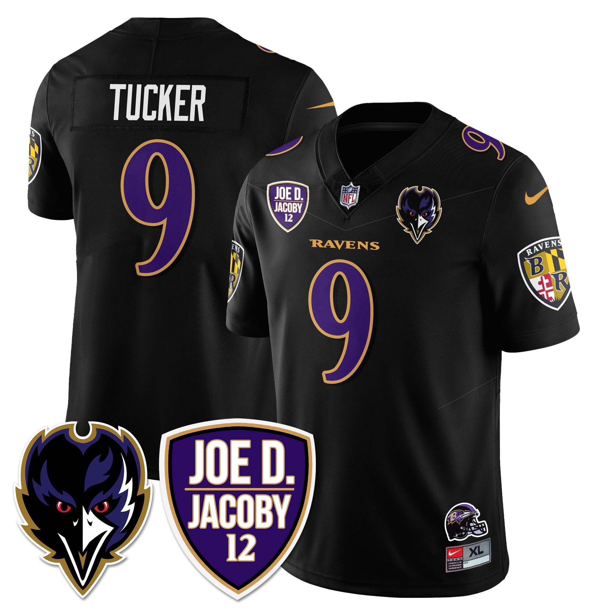 Ravens Purple Rising 2024 Vapor Limited Jersey – All Stitched – Black – Justin Tucker Jersey
