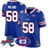 Bills 1959 – 2024 – The Bills Jersey – All Stitched – Matt Milano – 58 – Royal Jersey