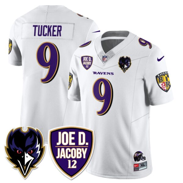 Ravens Purple Rising 2024 Vapor Limited Jersey – All Stitched – White – Justin Tucker Jersey